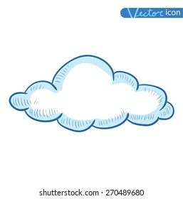 Doodle Cloud icon, vector illustration