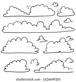 doodle cloud illustration hand drawn vector
