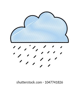 doodle cloud with raining cold nature weather