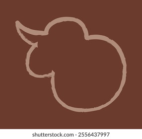 Doodle cloud shape dialog box color. Hand draw clip art illustration.