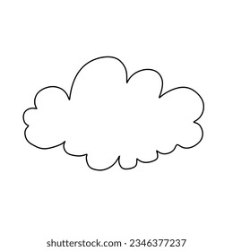 Doodle cloud. Speech bubble. Abstract doodle form. Simple coloring page design element for planner, kids craft, school