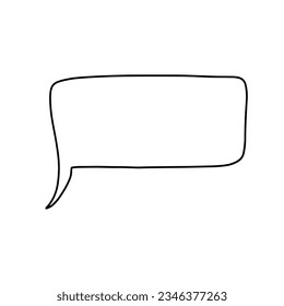 Doodle cloud. Speech bubble. Abstract doodle form. Simple coloring page design element for planner, kids craft, school