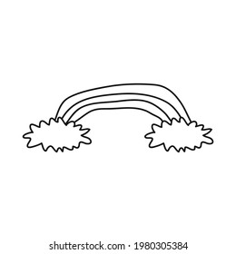 Doodle Clouds and rainbow, Hand Drawn Vector