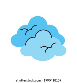 estilo de dibujos animados de doodle nuds sky