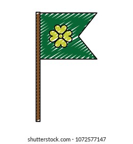doodle clover flag to irish st patrick day