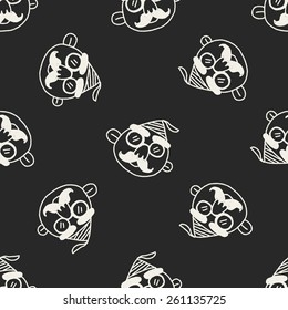 doodle clown seamless pattern background