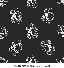 doodle clown seamless pattern background