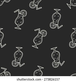 doodle cocktail seamless pattern background