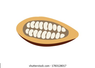 Doodle cocoa icon isolated on white. Chocolate food. Vector stock illustration. EPS 10