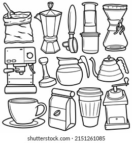 Doodle Coffe icons Vector Illustration