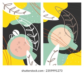Doodle Coffee Banner. Hand drawn illustrations. Abstract elements backgrounds. Applicable for any graphic works.