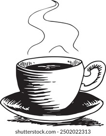 doodle coffee cup hand drawn sketch vector illustration