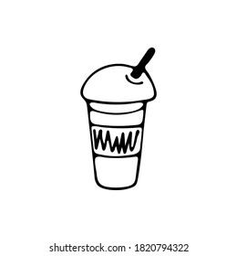 Doodle coffee cup. Hand-drawn picture. Vector illustration