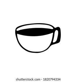 Doodle coffee cup. Hand-drawn picture. Vector illustration