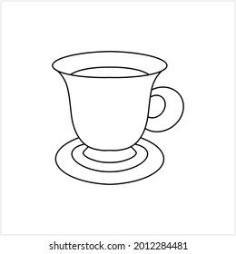 Doodle coffee cup isolated on white. Sketch vector stock illustration. EPS 10