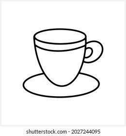 Doodle coffee cup isolated on white. Sketch vector stock illustration. EPS 10