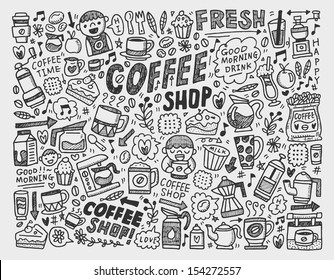 doodle coffee element background