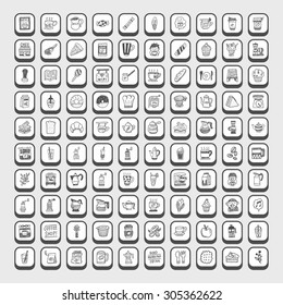 doodle coffee icons