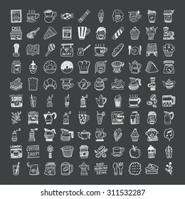 doodle coffee icons