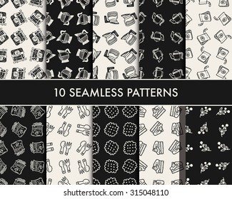 doodle coffee icons