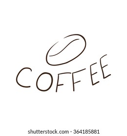 Doodle coffee illustration. Vector background