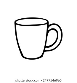 Doodle coffee mug. Hand drawn vector illustration