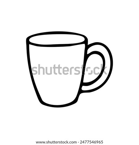 Doodle coffee mug. Hand drawn vector illustration