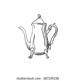 doodle coffee pot, excellent vector illustration, EPS 10