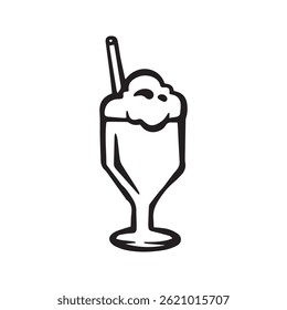 Doodle coffee shop icons. Outline hand drawn