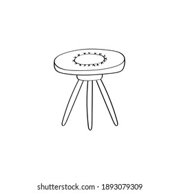 Icono de la mesa baja Doodle. Ilustración vectorial dibujada a mano