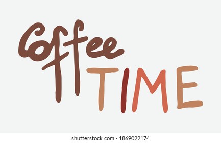 Doodle coffee time illustration. Simple outline drawing. Morning drink for breakfast or break. Hand drawn design element