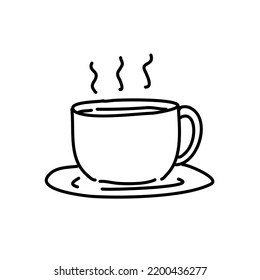 Doodle-Kaffee-Vektorgrafik. Handgezeichnetes Café-Logo