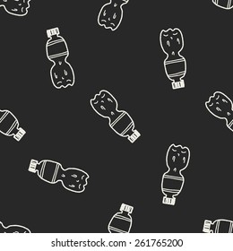 Doodle cola seamless pattern background
