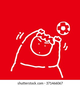Doodle collection of cheerful soccer players