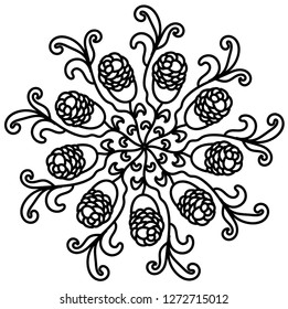 Doodle collection with hand drawing coloring kids. Holiday decoration. Leaves pattern. Flower vector sketch. Doodle style, graphic illustration. Black, white. Vector card.