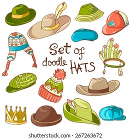 Doodle collection of hats