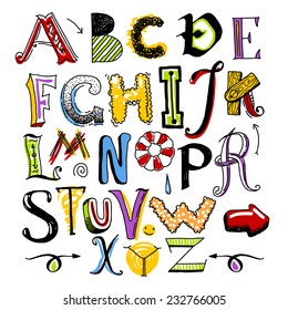 doodle color alphabet