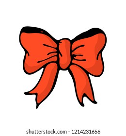Doodle color Christmas icon. Cute hand drawn design element for you. Merry Christmas and New Year symbols, lettering. Vector illustration