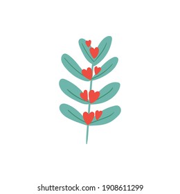 Doodle color flowers. Happy valentines day and weeding design elements. Vector illustration.