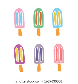 
Doodle color ice cream. Vector illustration