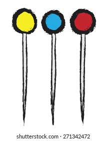 doodle color doodle pin,  vector design element