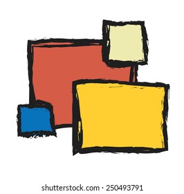 doodle color squares background, vector design element
