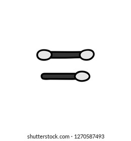 Doodle colored applicators for eyeshadows isolated on white background.