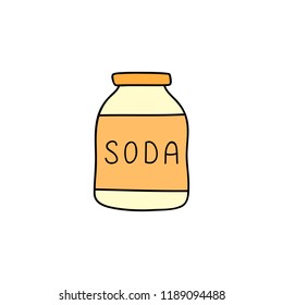 Doodle colored baking soda isolated on white background.