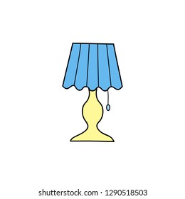 Doodle colored floor lamp isolated on white background.