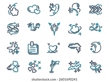 Doodle Colorful Decorative Element Set
