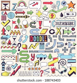 Doodle colorful design elements. Vector illustration.