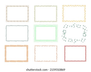 doodle colorful frame vector background set