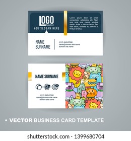 Doodle colorful hand drawn cards for kids and play. Cartoon design artistic print templates. Vector set