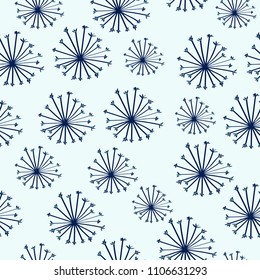 Doodle colorful seamless pattern with dandelions